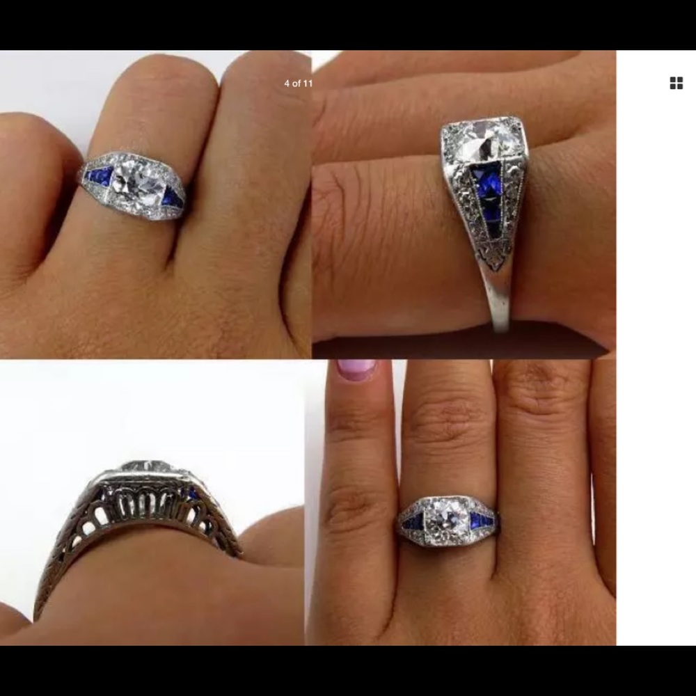 New beautiful white topaz sterling silver ring